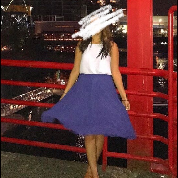 💙 Navy blue midi skirt - Picture 1 of 3